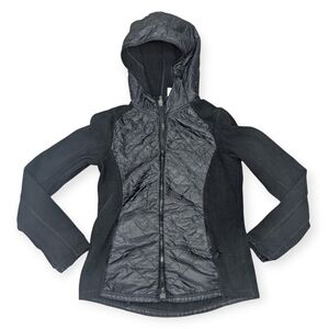 Athleta Girl Kid's Warm Fuzzy Jacket Puffer Coat in Black Sz XL(14)